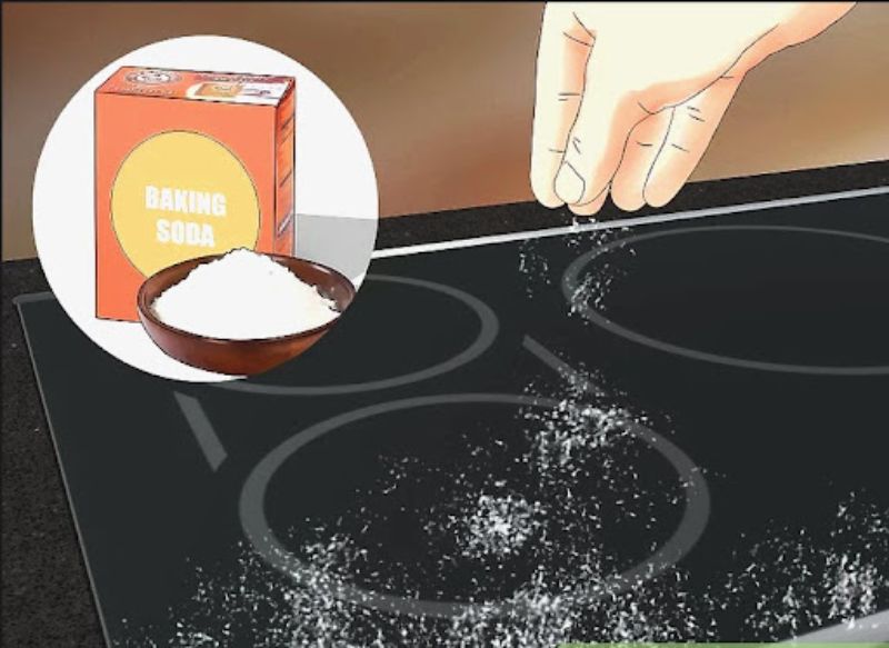 Vệ sinh bếp từ bằng muối baking soda 